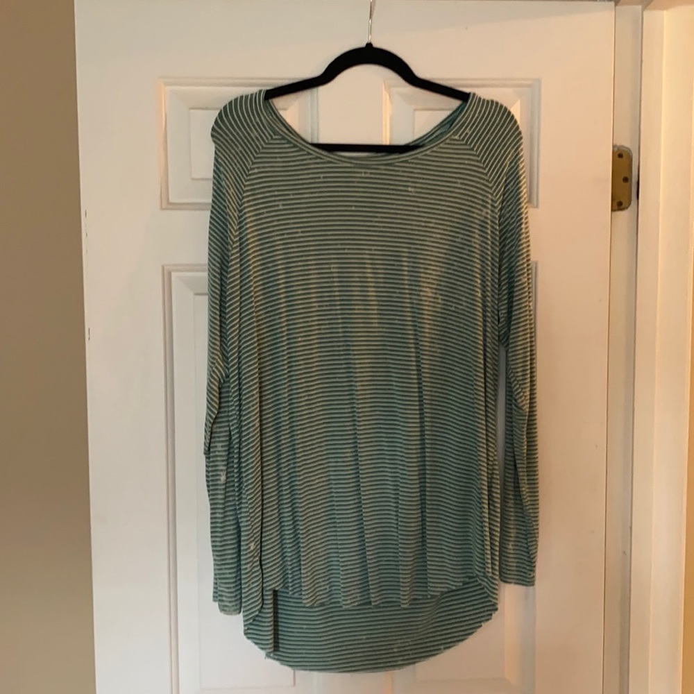 Soft & Sexy American Eagle Green Long-Sleeve Shirt Distressed Style